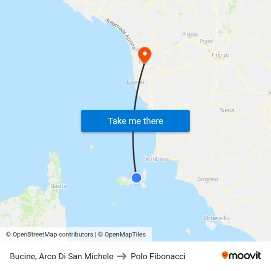 Bucine, St. Michael's Arch to Fibonacci Pole map