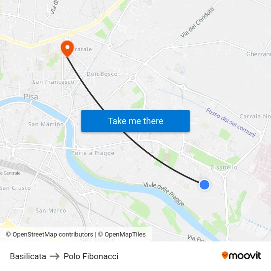 Basilicata to Polo Fibonacci map