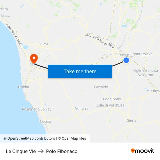 Le Cinque Vie to Polo Fibonacci map