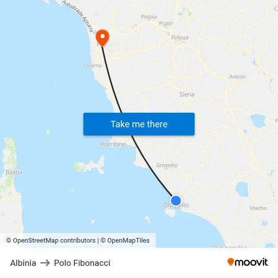 Albinia to Fibonacci Pole map
