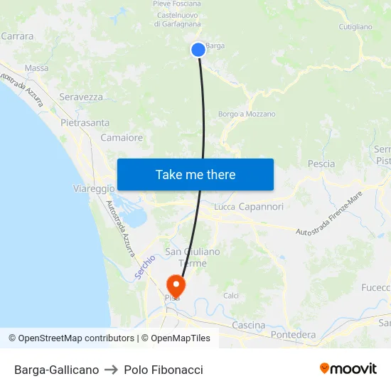 Barga-Gallicano to Polo Fibonacci map