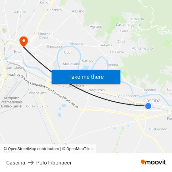 Cascina to Polo Fibonacci map