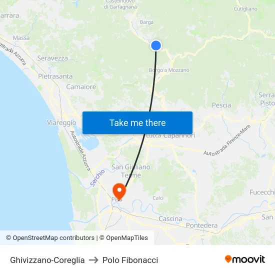 Ghivizzano-Coreglia to Polo Fibonacci map