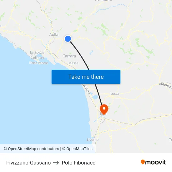 Fivizzano-Gassano to Polo Fibonacci map