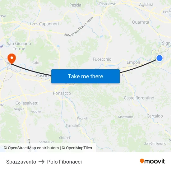 Spazzavento to Fibonacci Pole map