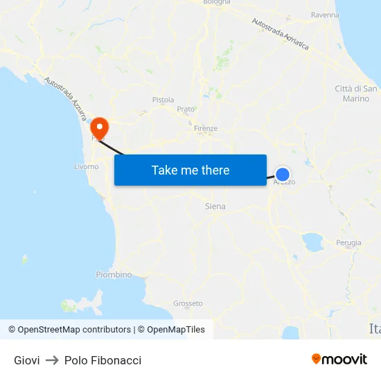 Giovi to Fibonacci Pole map