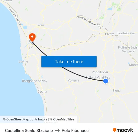 Castellina Scalo Stazione to Polo Fibonacci map