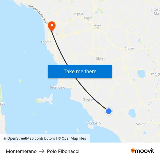 Montemerano to Polo Fibonacci map
