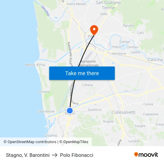 Stagno, V. Barontini to Polo Fibonacci map