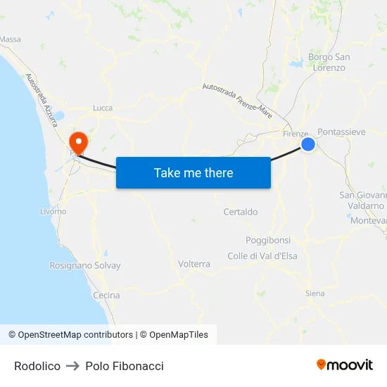 Rodolico to Fibonacci Pole map