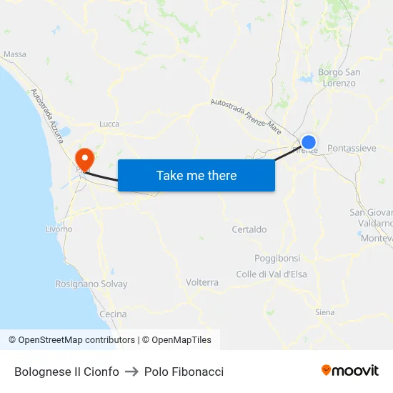 Bolognese Il Cionfo to Fibonacci Pole map