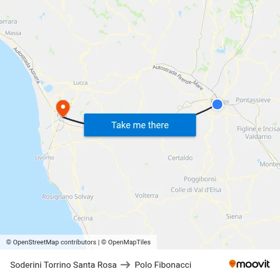Soderini Torrino Santa Rosa to Polo Fibonacci map