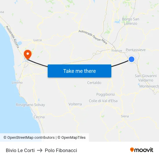 Le Corti Junction to Fibonacci Pole map