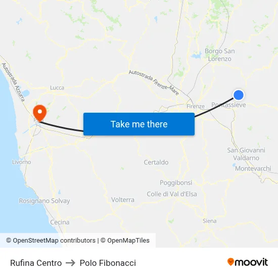 Rufina Center to Fibonacci Pole map