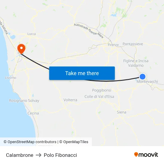Calambrone to Fibonacci Pole map