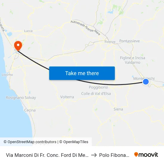 Marconi Street Opposite Ford Di Mella to Fibonacci Pole map