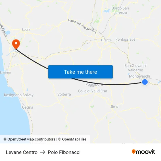 Levane Center to Fibonacci Pole map