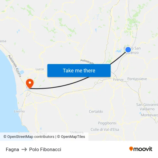 Fagna to Fibonacci Pole map