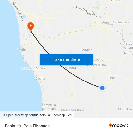 Rosia to Fibonacci Pole map
