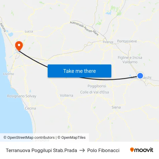 Terranuova Poggilupi Stab.Prada to Polo Fibonacci map