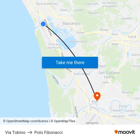 Via Tobino to Fibonacci Pole map