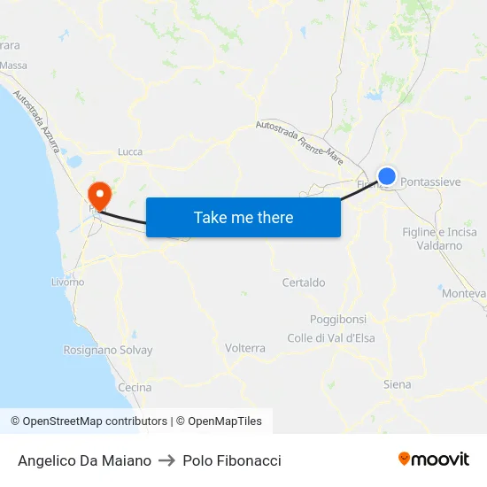 Angelico Da Maiano to Polo Fibonacci map