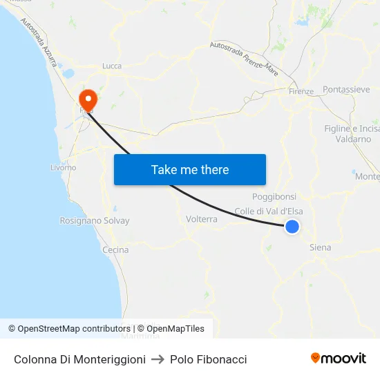 Monteriggioni Column to Fibonacci Pole map