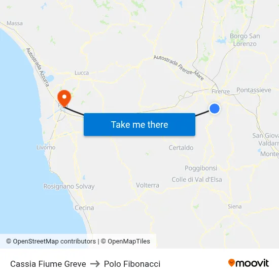 Cassia Greve River to Fibonacci Pole map