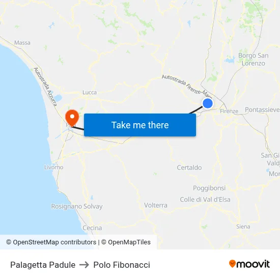 Palagetta Padule to Fibonacci Pole map