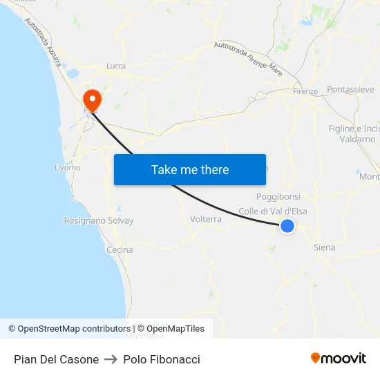 Pian Del Casone to Polo Fibonacci map