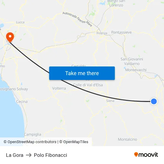 La Gora to Fibonacci Pole map