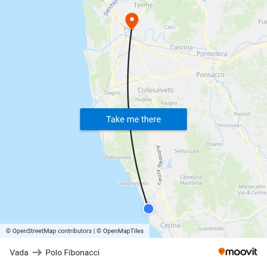 Vada to Fibonacci Pole map