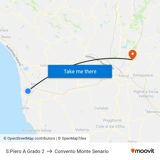 S.Piero A Grado 2 to Monte Senario Convent map