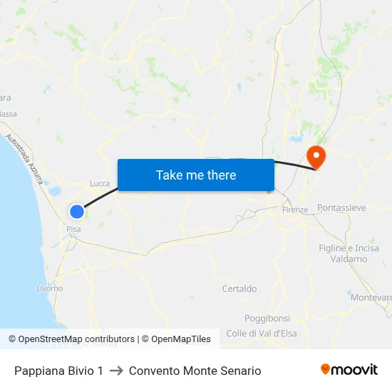 Pappiana Junction 1 to Monte Senario Convent map