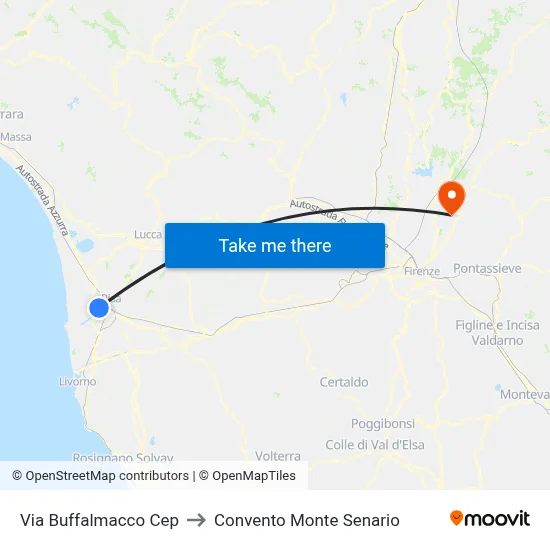 Via Buffalmacco CEP to Monte Senario Convent map