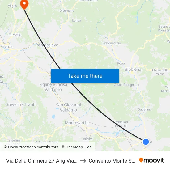Via Della Chimera 27 Ang Via Umbria to Convento Monte Senario map