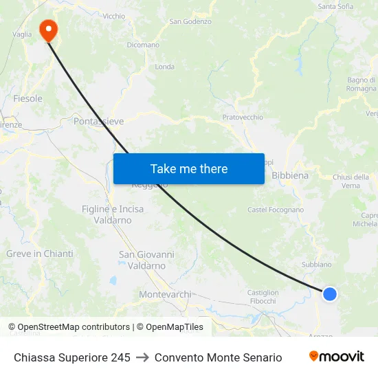 Upper Chiassa 245 to Monte Senario Convent map