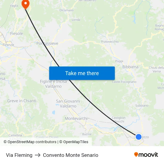 Fleming Street to Monte Senario Convent map