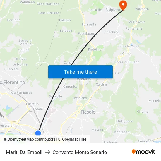 Mariti Da Empoli to Convento Monte Senario map