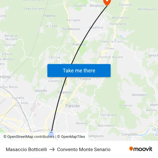 Masaccio Botticelli to Monte Senario Convent map