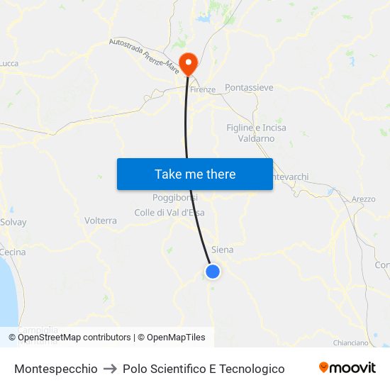 Montespecchio to Polo Scientifico E Tecnologico map