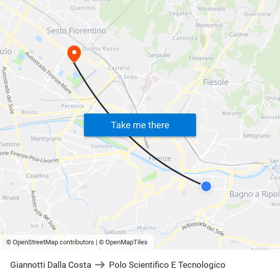 Giannotti Dalla Costa to Polo Scientifico E Tecnologico map