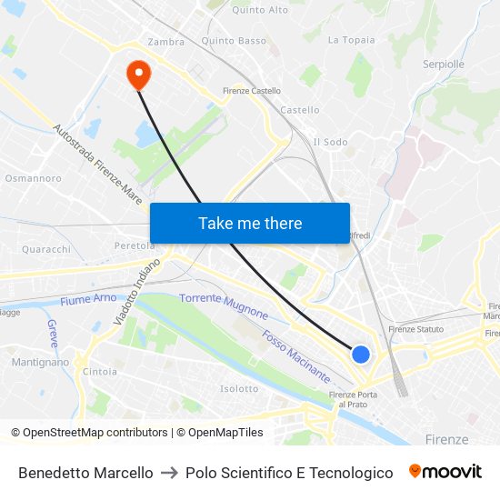 Benedetto Marcello to Polo Scientifico E Tecnologico map