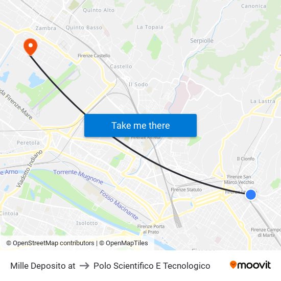 Mille Deposito at to Polo Scientifico E Tecnologico map