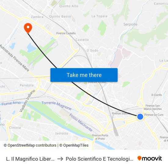 L. Il Magnifico Libertà to Polo Scientifico E Tecnologico map