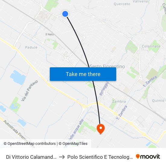 Di Vittorio Calamandrei to Polo Scientifico E Tecnologico map