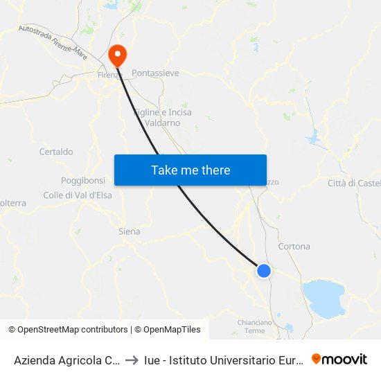 Azienda Agricola Calussi Marcello to Iue - Istituto Universitario Europeo - Badia Fiesolana map