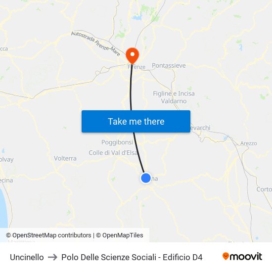 Uncinello to Polo Delle Scienze Sociali - Edificio D4 map