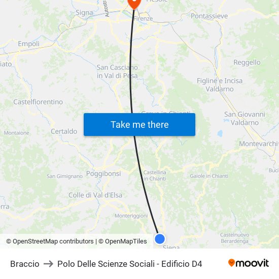 Braccio to Polo Delle Scienze Sociali - Edificio D4 map