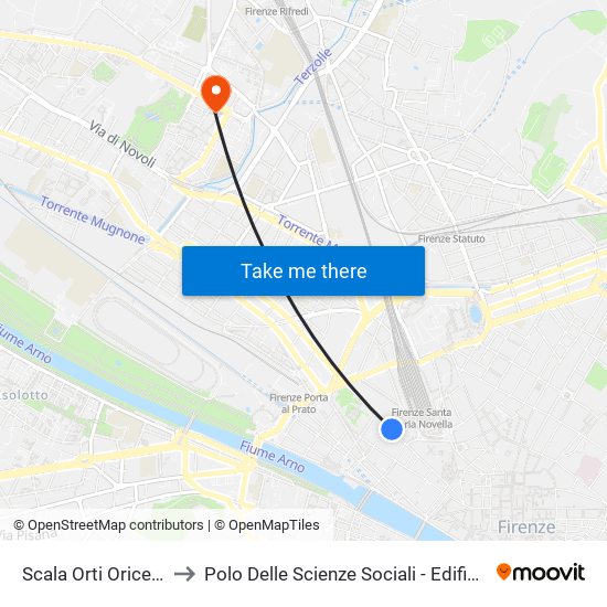 Scala Orti Oricellari to Polo Delle Scienze Sociali - Edificio D4 map